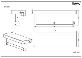 Полка и держатель для полотенца Black and White Gravity 9603C хром